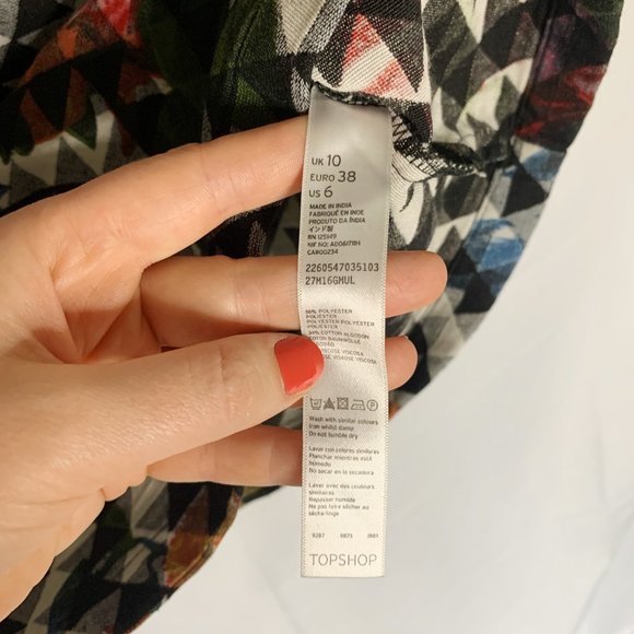 Topshop Mini Skirt Size 6 Colorful Floral - Picture 4 of 4